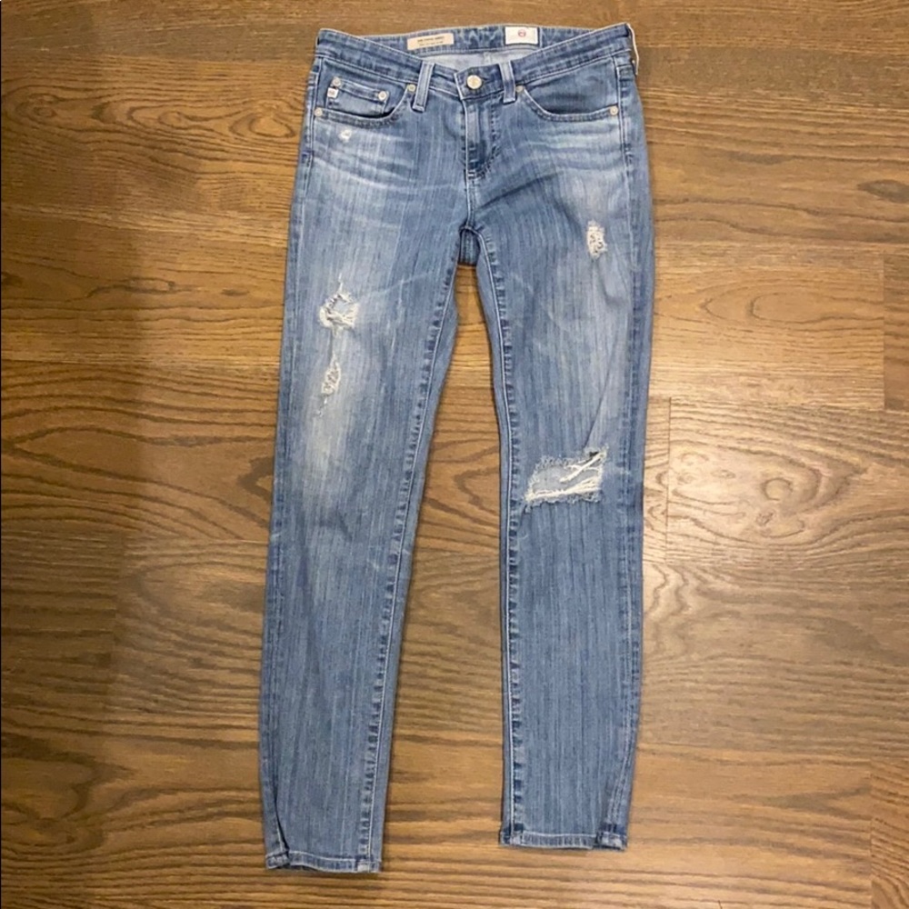 AG light medium wash skinny denim jeans